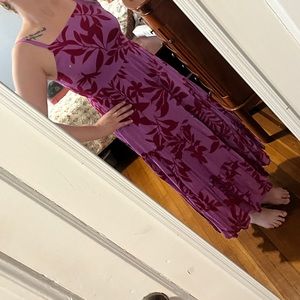 Pink and red beachy maxi dress with adjustable straps